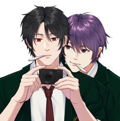 ryoma & reiji - platonic - art by ai rakun on facebook