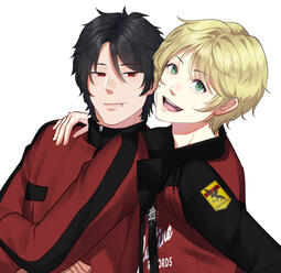 ryoma & bantarou - platonic - art by ai rakun on facebook